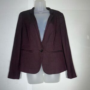 Worthington Women’s Lined Blazer Sz 12 Burgundy